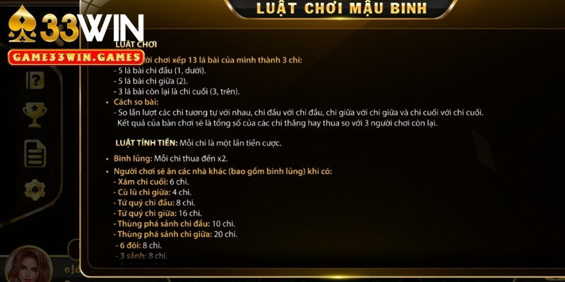 Cách chơi Mậu Binh Online