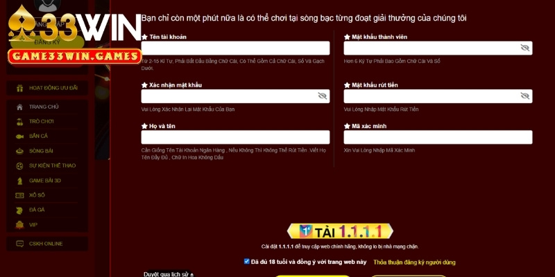 Chia sẻ quy trình 3 bước đăng ký 33Win cực dễ